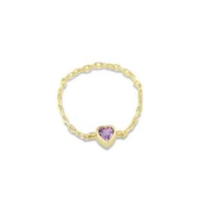 anello catena cuore Anello Zaffiro Cuore